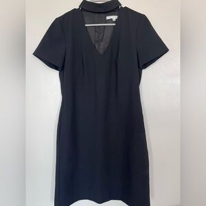Trina Turk Classic Black Choker V-Neck Dress